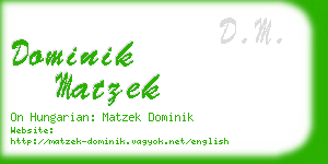 dominik matzek business card